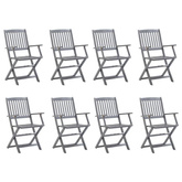 vidaXL Składane krzesła ogrodowe, 8 szt., lite drewno akacjowe