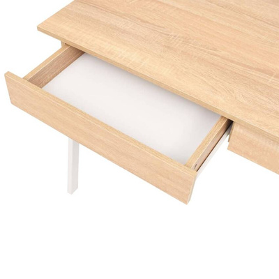 vidaXL Biurko 110 x 55 x 75 cm, kolor dębowy i biały