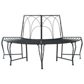 Ławka Drzewna 4 -osobowy 160 x 80 x 89 cm steel Czarny