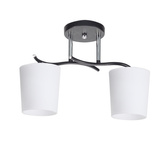 Esnyr Lampa Sufitowa Chromowy+Czarny 2X40 E27 Klosz Biały