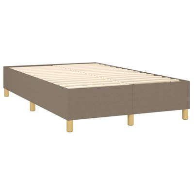 vidaXL Łóżko kontynentalne z materacem, taupe, tkanina, 120x200 cm wariant 7