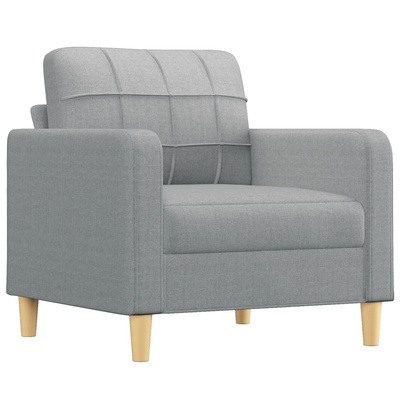 vidaXL Fotel z podnóżkiem, jasnoszary, 60 cm, obity tkaniną model standard