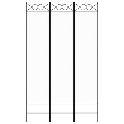 Parawan 3-panelowy, biały, 120x200 cm, tkanina