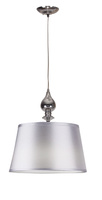 Lampa wisząca z abażurem Prima srebrna do salonu i jadalni