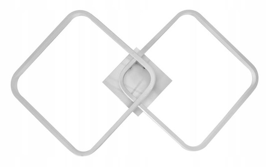 Lampa Dekoracyjna 2 kwadraty 42W Biała + Pilot