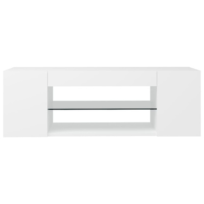 vidaXL Szafka pod TV z oświetleniem LED, biała, 90x39x30 cm