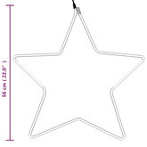 Gwiazdy świąteczne, 48 ciepłych białych LED, 2 szt., 56 cm