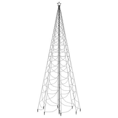 vidaXL Choinka z metalowym słupkiem, 1400 niebieskich diod LED, 5 m