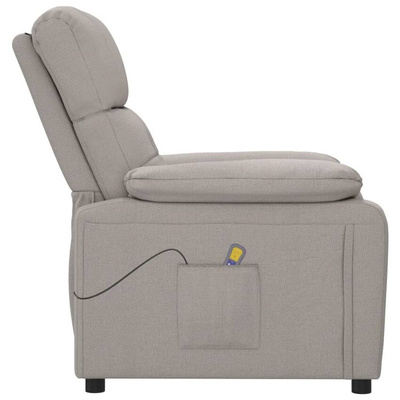 vidaXL Fotel masujący, taupe, tkanina model standard