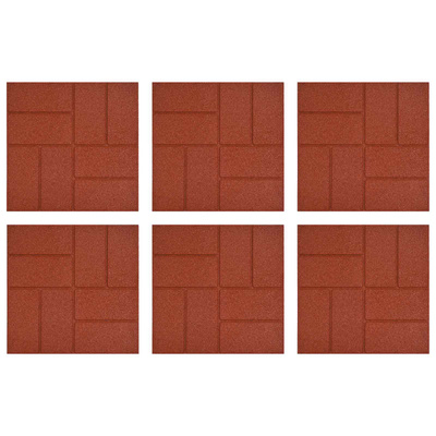 Kamień kroczący 6 pcs Czerwony 40,5 x 40,5 x 2 cm Guma