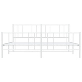 Metalowa rama łóżka z wezgłowiem i zanóżkiem, biała, 180x200 cm vidaXL