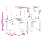 2 szt. Modułowa sofa na zewnątrz Biały