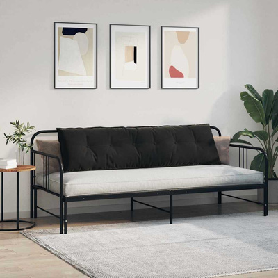 Poduszka na plecy Czarny 180 x 50 cm Tkanina sztruksowa