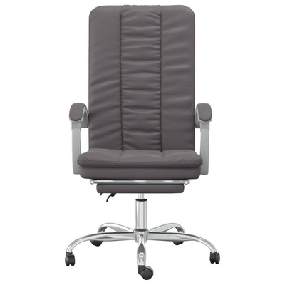 vidaXL Rozkładany fotel biurowy, szary, sztuczna skóra model standard