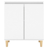 Szafka z drewnianymi nóżkami, biała 60x35x70 cm