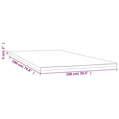 Topper na materac, 100x190x5 cm