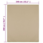 Prześcieradła, 2 szt., taupe, 140x200 cm, dżersej bawełniany