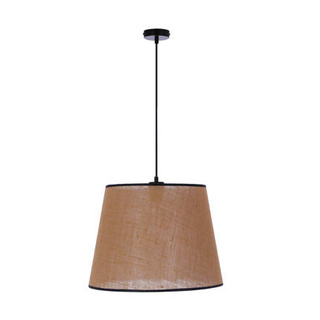 Lampa Wisząca Czarny 1X40W E27 Abażur Beżowy Jutland
