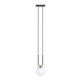 Lampa wisząca GLAM 1 BLACK/OPAL