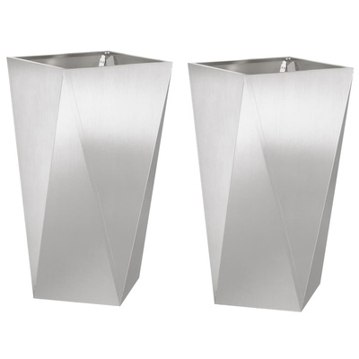 Donica 2 pcs Srebrny 40 x 40 x 75 cm Stal nierdzewna
