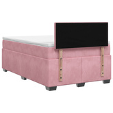 Łóżko Box Spring z materacem i LED różowy 120 x 200 cm Welur