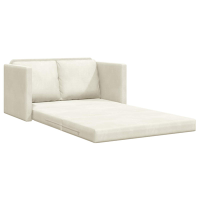 Sofa Bed Kremowy 204 x 122 x 60 cm Aksamit