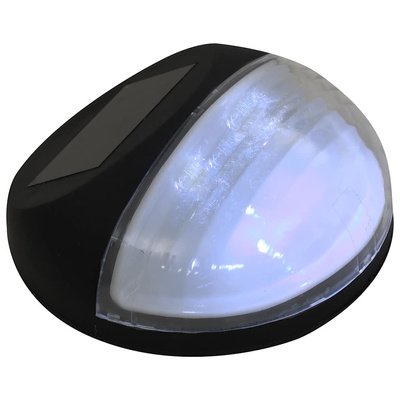 Solarne lampy ścienne LED do ogrodu, 24 szt., okrągłe, czarne