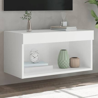 vidaXL Szafka pod TV, z oświetleniem LED, biała, 60x30x30 cm