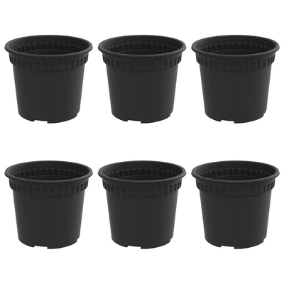 Okrągła doniczka na kwiaty 6 pcs Czarny ? 12,5 x 10 cm