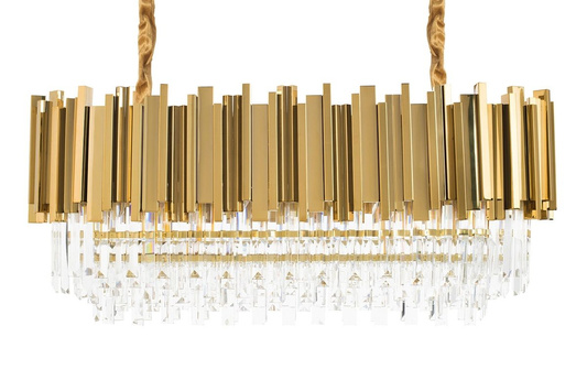 Lampa wisząca IMPERIAL LONG GOLD 90 - stal, kryształ-ADANI