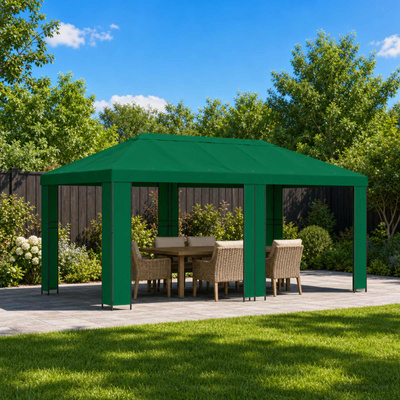 Altana ogrodowa 6 x 3 m zielony Poliester i Stal 190