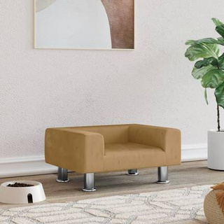 vidaXL Legowisko dla psa, brązowe, 50x40x26,5 cm, aksamitne