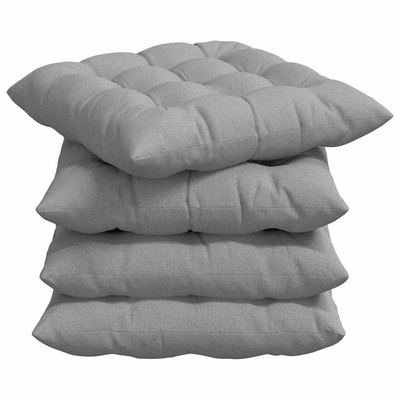 Poduszki na siedziska 4 pcs Szary chmur 40 x 40 x 6 cm tkanina