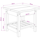 Stolik boczny EKAI Czarny 50 x 50 x 45,5 cm Lite drewno sosnowe