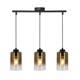 Aspra lampa wisząca czarny 3x60w e27 klosz bursztynowy