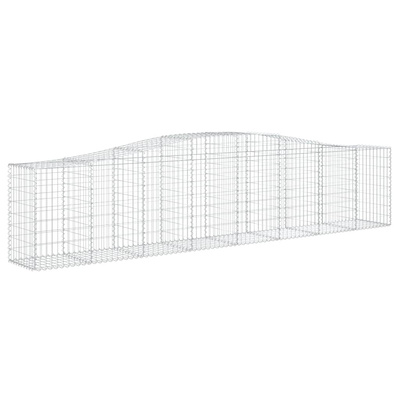 Kosze gabionowe, 8 szt, 400x50x80/100 cm, galwanizowane żelazo