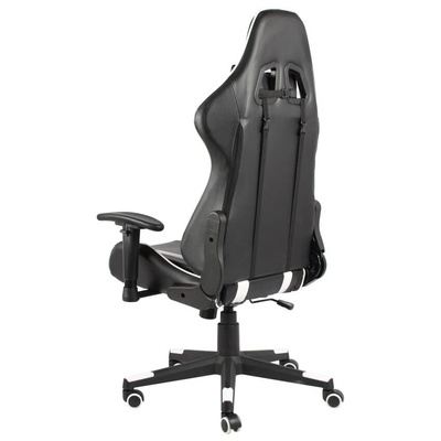Obrotowy fotel gamingowy, biały, PVC vidaXL