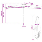 Parasolka ogrodowa 200 x 300 cm Poliester Prostokątny kremowy