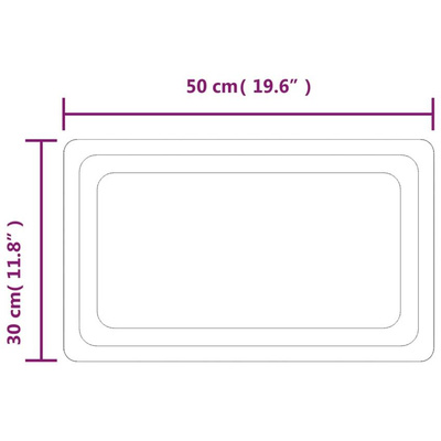 vidaXL Lustro łazienkowe z LED, 50x30 cm model standard