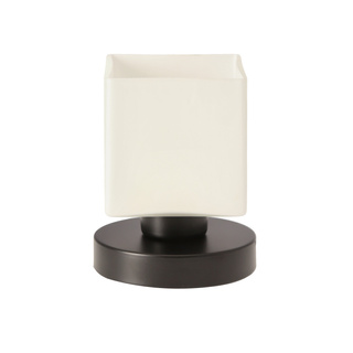CUBETTO lampka stołowa czarna 1x40W E27 klosz biały