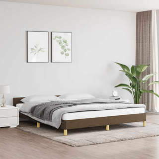 vidaXL Rama łóżka z zagłówkiem, ciemnobrązowa 180x200 cm obita tkaniną