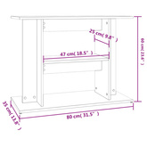 Stojak pod akwarium Betonowy Szary 80x35x60 cm Drewno konstrukcyjne