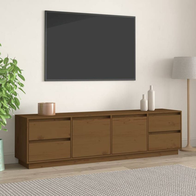 vidaXL Szafka pod TV, miodowy brąz, 176x37x47,5cm, lite drewno sosnowe