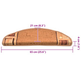 Samoprzylepne nakładki na schody, 15 szt., beżowe, 65x21x4 cm