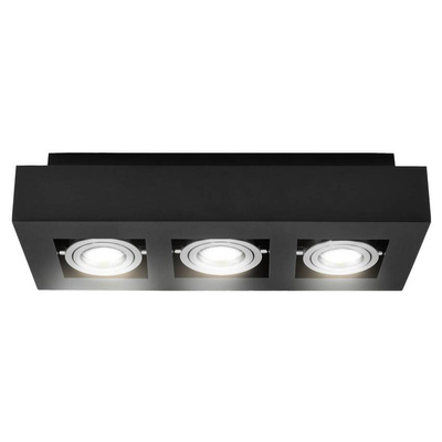Oprawa sufitowa natynkowa OSMIN 3 Black IP20 kwadratowa potrójna czarny mat EDO777426 EDO Solutions