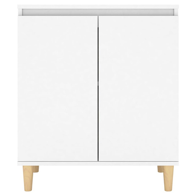 Szafka z drewnianymi nóżkami, biała 60x35x70 cm