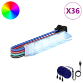 Taśma LED 12 pcs Czarny i wielokolorowy 1745 mm Miedź i plastik