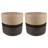Zestaw doniczek 2 pcs Naturalny i czarny ? 28 x 28 cm