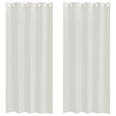 Firany Voile z zasłonami 2 pcs Kremowy 225 x 140 cm Poliester