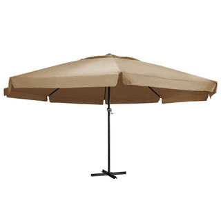 Parasol ogrodowy na aluminiowym słupku, 600 cm, taupe